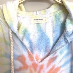 Ocean Drive Tops - Ocean Drive pink/ yellow Burnout Boxy Hoody Ocean Drive Tops - Ocean Drive pink/ yellow Burnout Boxy Hoody